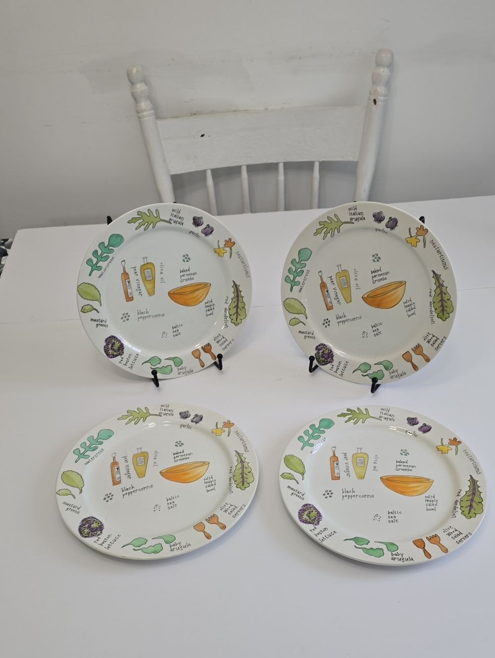 Signature Housewares Set Of 4 Salad Days Ursula Dodge Plates 9"